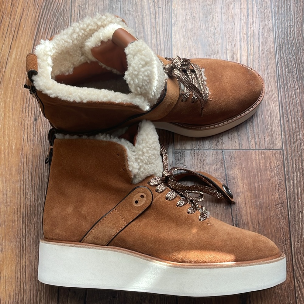 Coach Shoes Coach Urban :Hiker Shearling Platform Boot. Size 10B. New with tag. - Picture 7 of 12